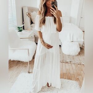 Forever 21 Off-Shoulder White Maxi Dress